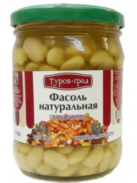 конс. Фасоль натуральная Туров 450г*10 конс. Фасоль натуральная Туров 450г*10